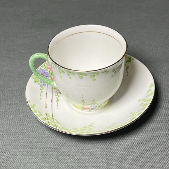 Royal Standard Mayfair Footed Teacup & Saucer Floral Bone China - Picture 5 of 13